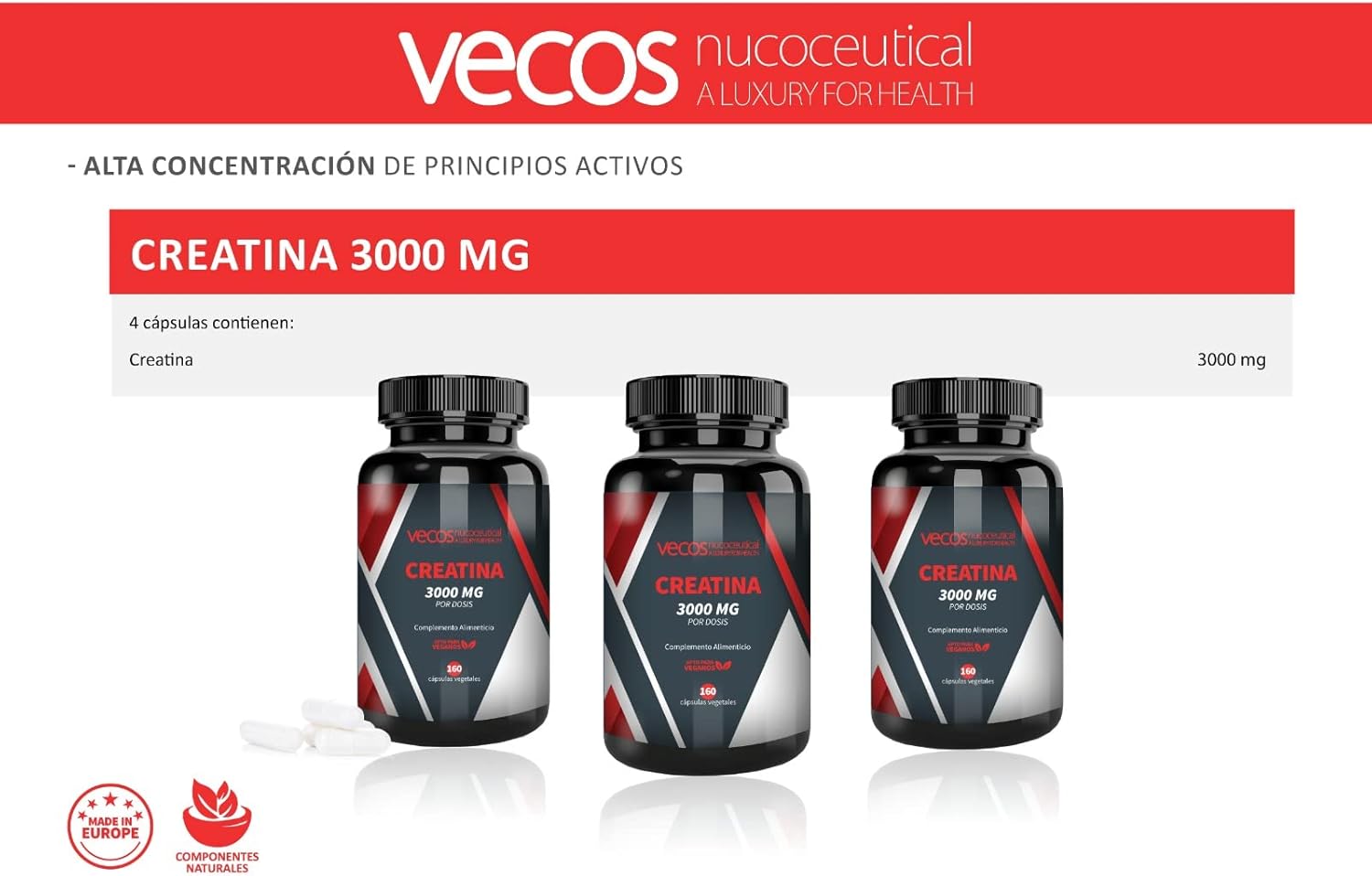 Creatine 3000mg - 160 capsulas 💪