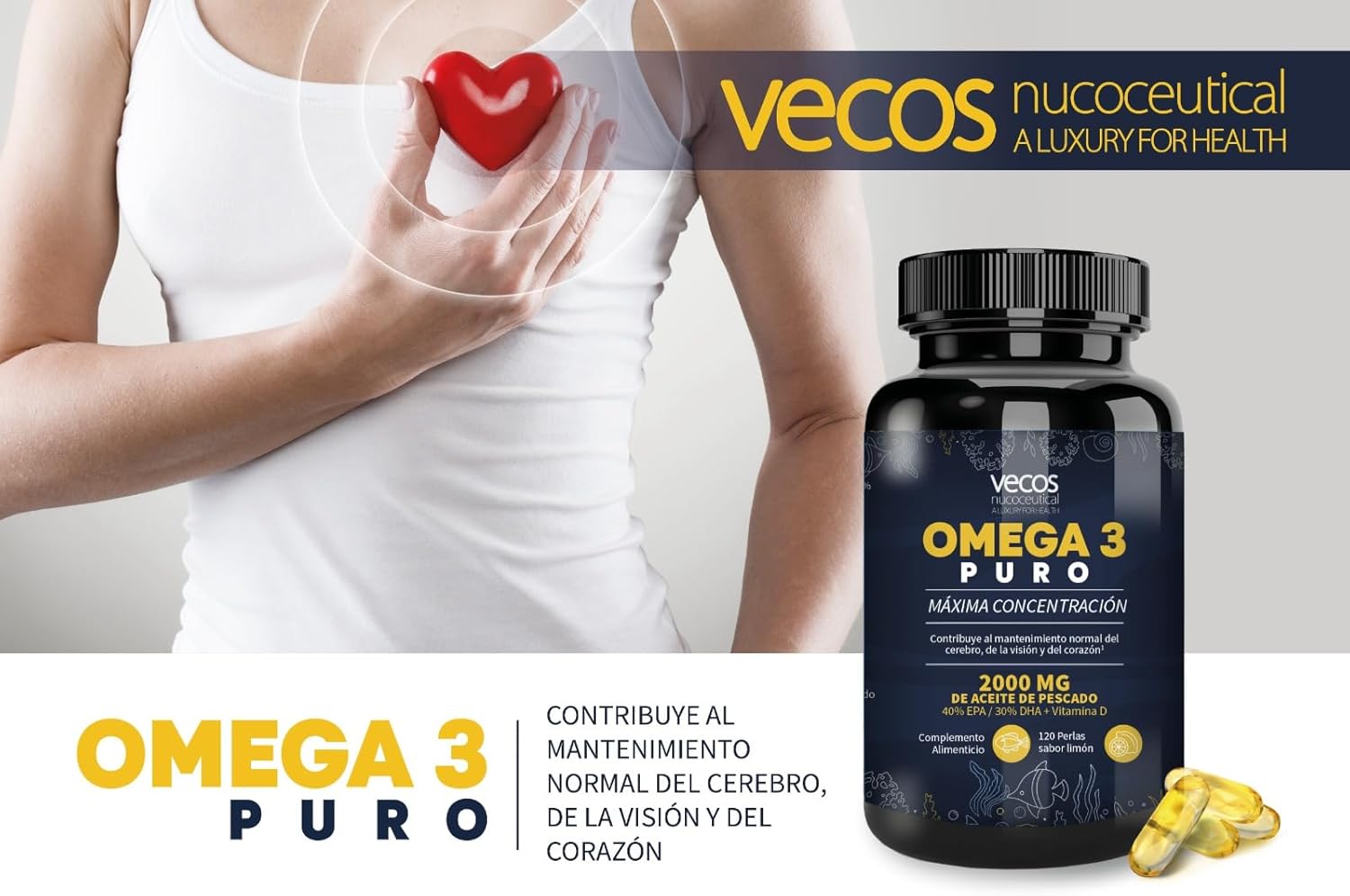 Omega 3 Puro Vecos - 120 capsulas ❤️
