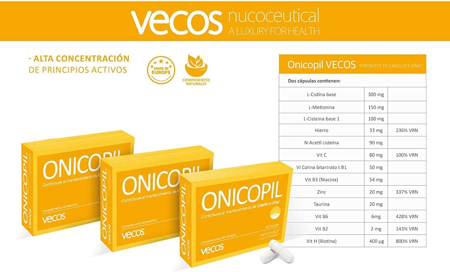 Onicopil Pelo y Uñas - 60 Cápsulas 💇🏻‍♀️